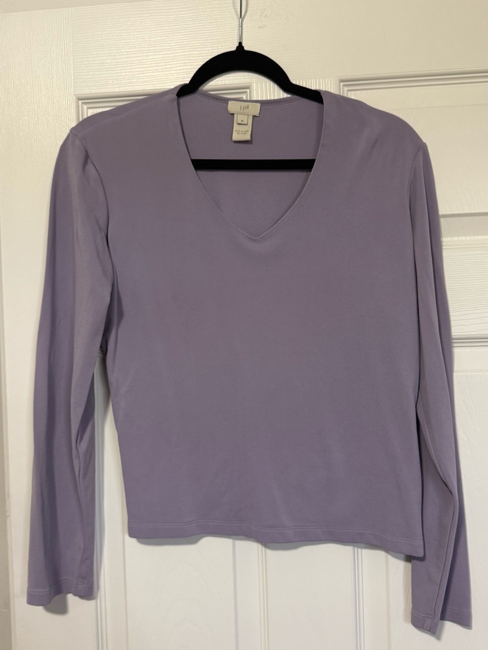 J Jill Women Women’s Purple Long Sleeve V-Neck Top Size Medium
